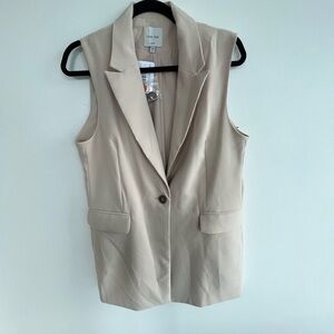 Beige Sleeveless Blazer